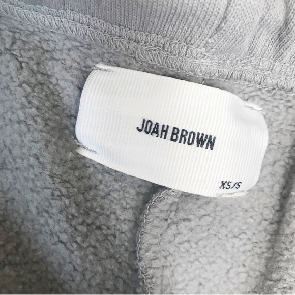JOAH BROWN Gray Terry Fitted Sweat Shorts Drawstring Waist Size XS/S or S/M New - Picture 8 of 12
